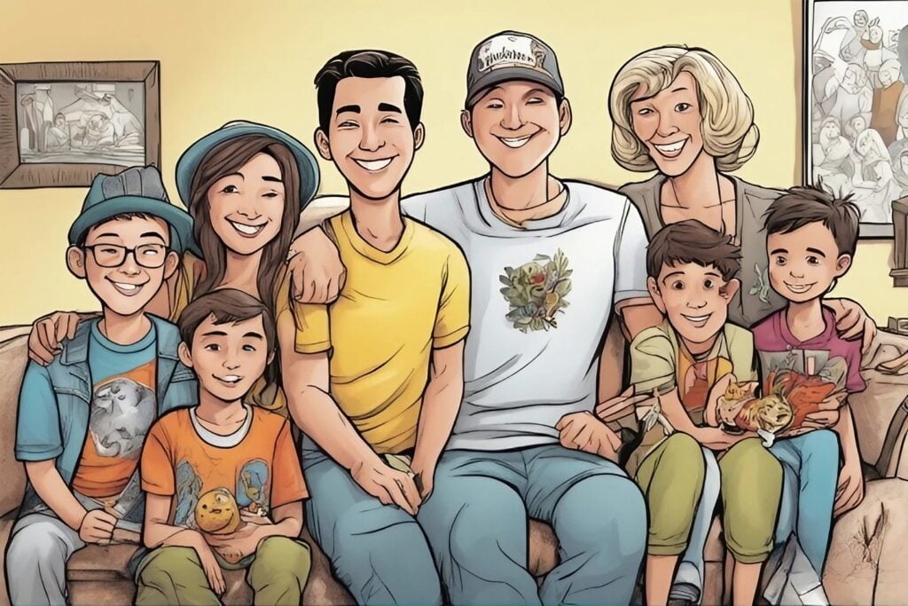 nick sandmann with his family and friends