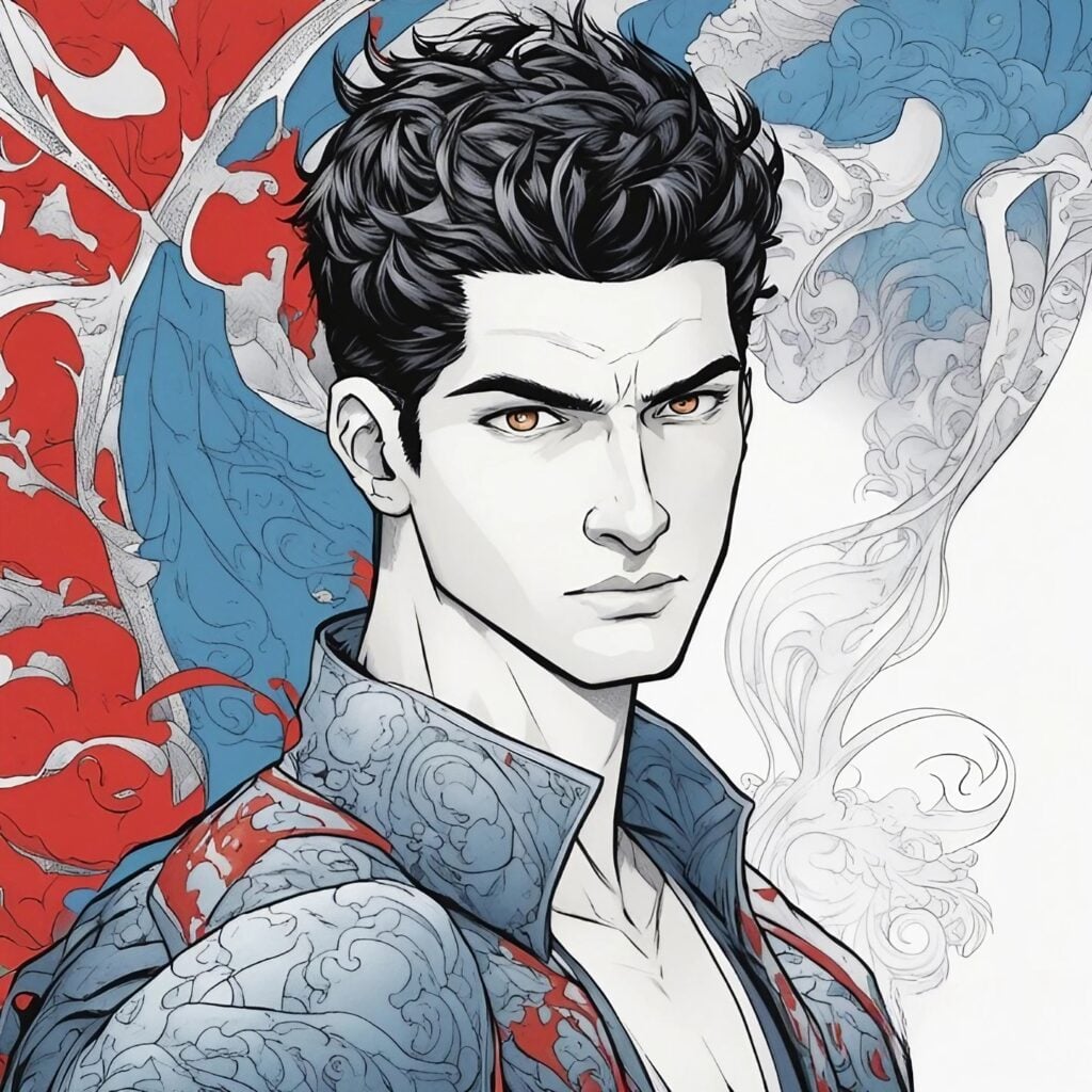 Kyle Forgeard blue and red portrait