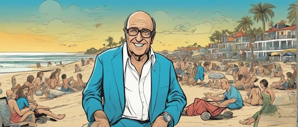 clive davis on a beach having fun portrait