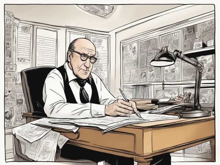 clive davis writing as song in his office