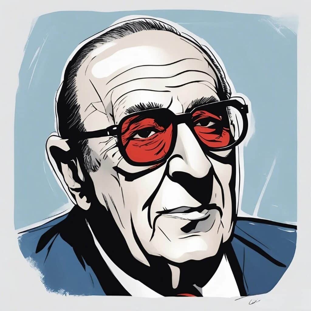 clive davis portrait blue and red