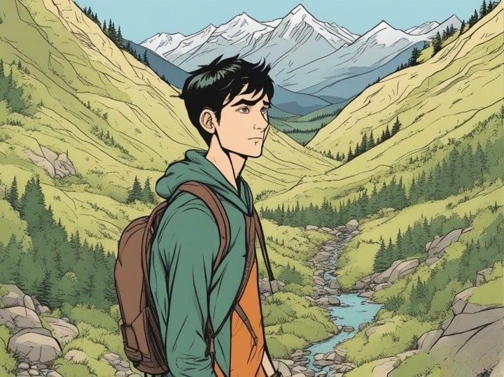 Kyle Forgeard on a hiking in the mountains