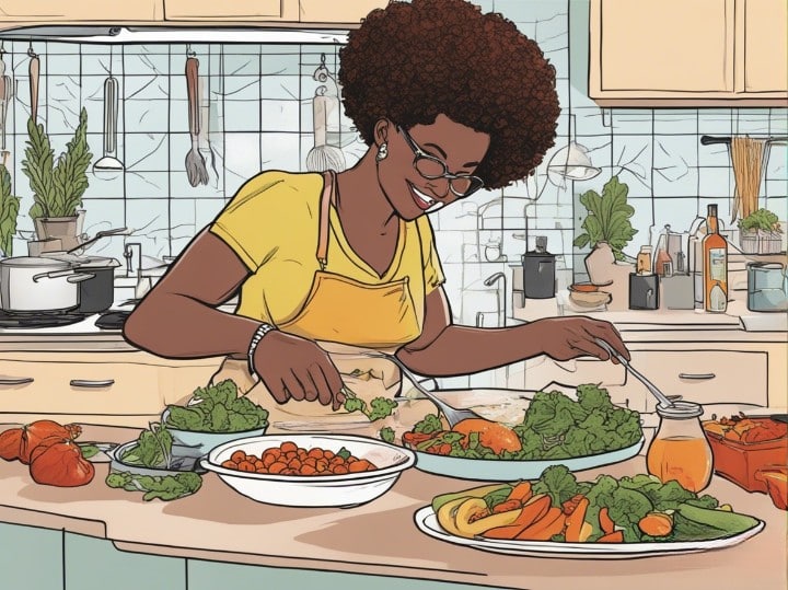 tabitha brown, cooking vegan food
