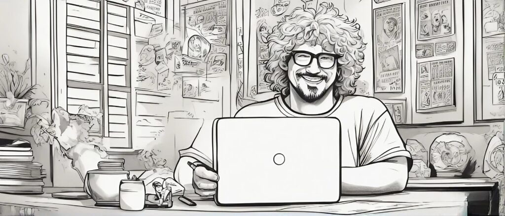 Sammy Hagar as a teenager on a laptop