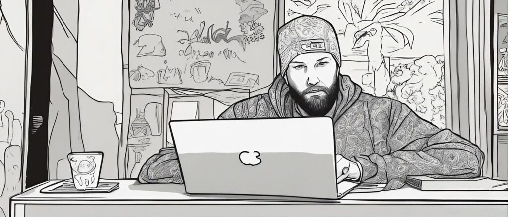 fred durst as a teenager on a laptop