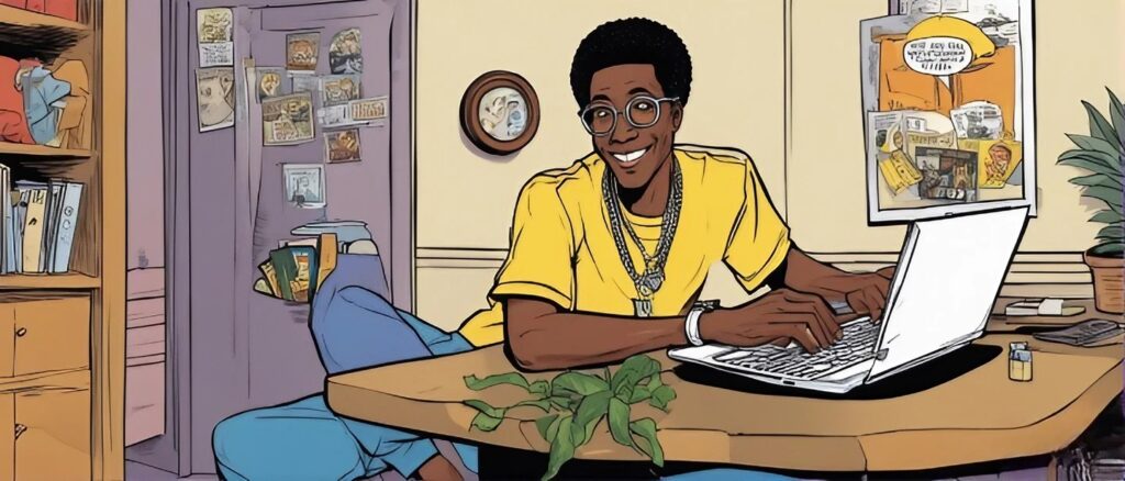 arsenio hall on a laptop as a teenager 