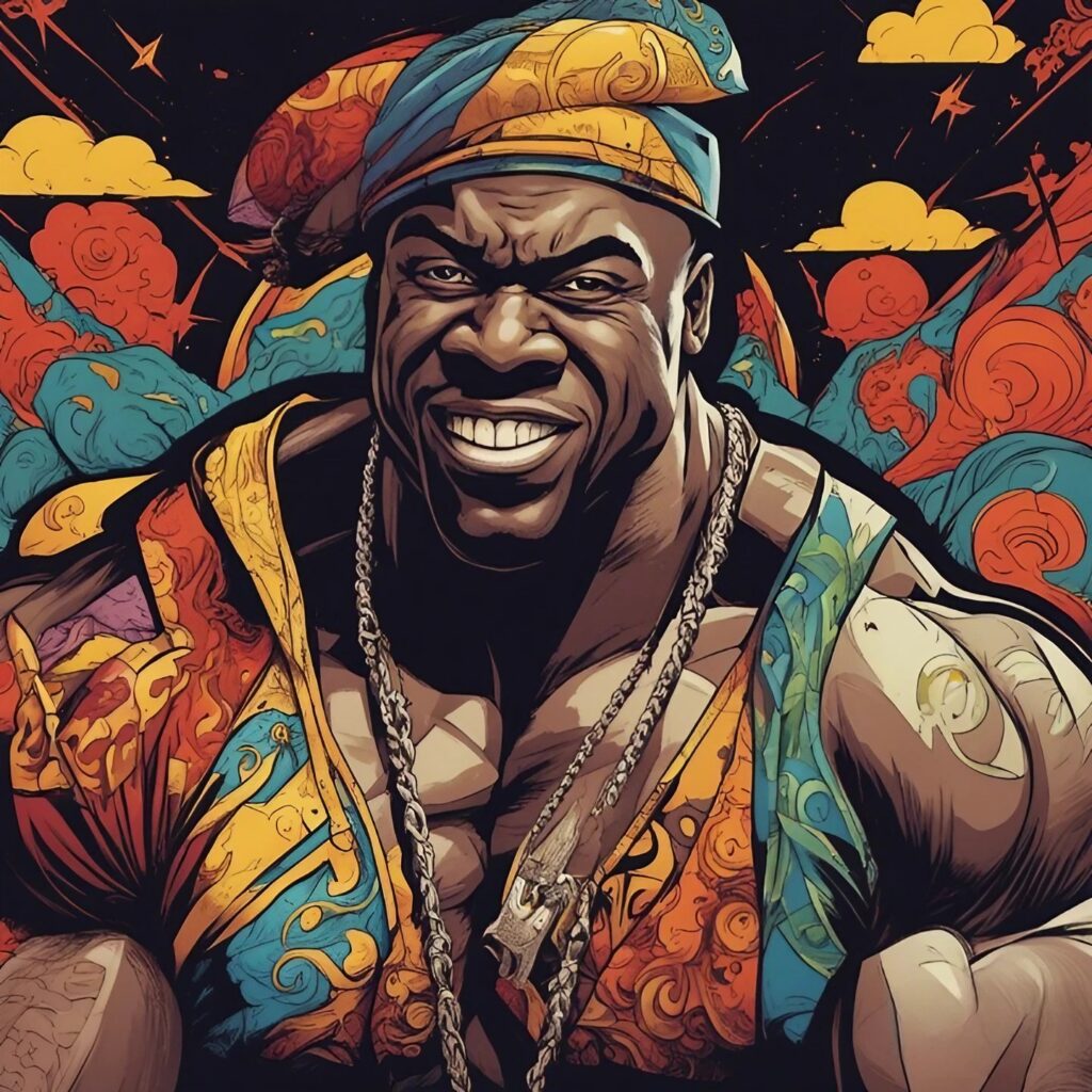 kali muscle colorful portrait