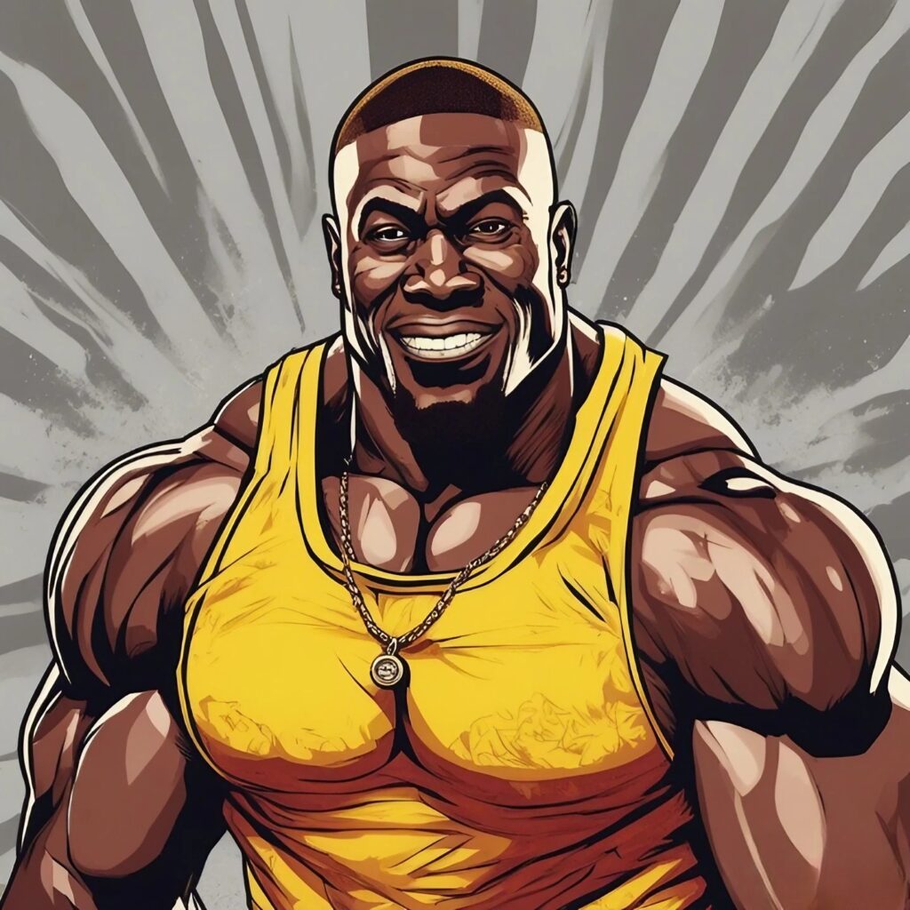 kali muscle orange clothes portrait