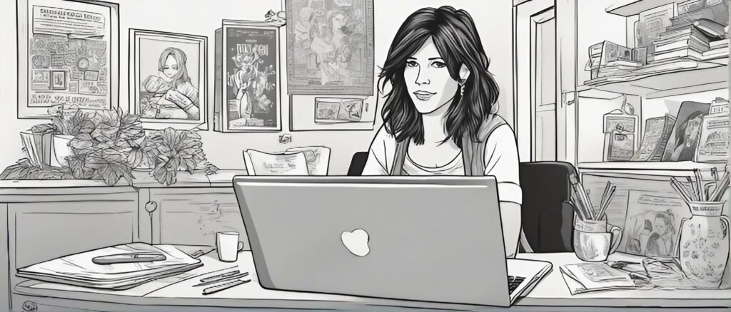 kristi noem as a teenager on a laptop