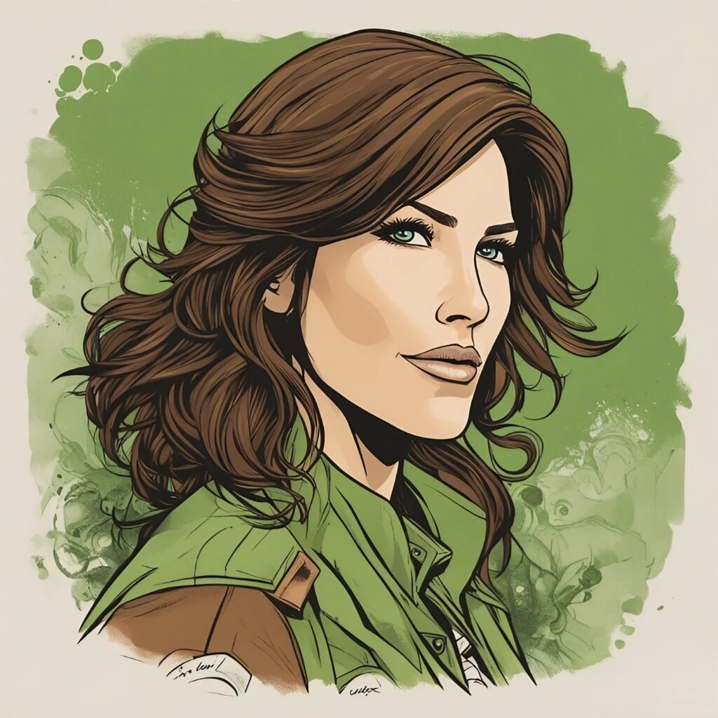 kristi noem green and brown portrait