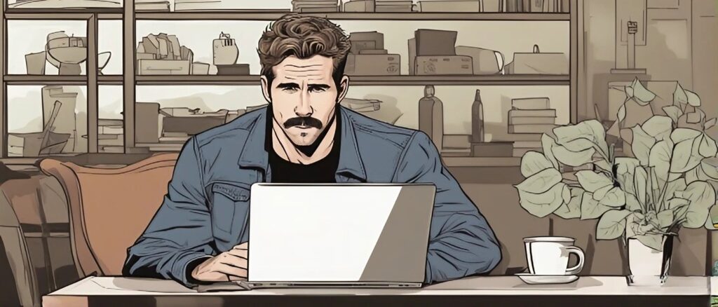 Nicholas Crown as a teenager on a laptop