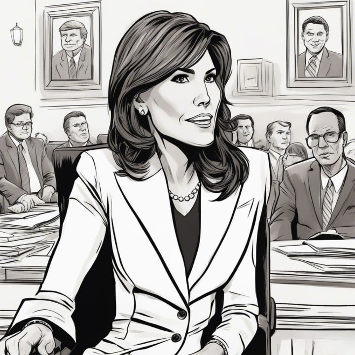 kristi noem in congress sitting in a chair