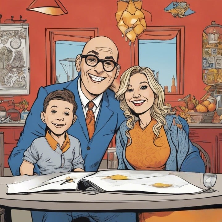 Willie Garson with his wife and his son