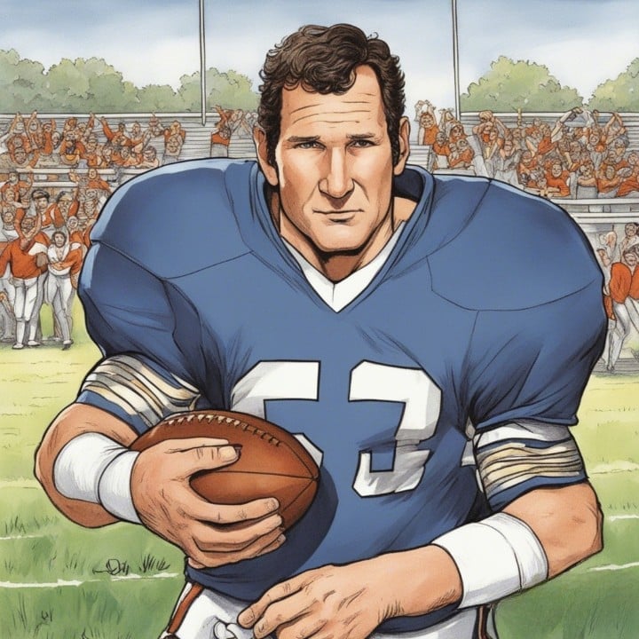 Ed O'Neill as a teenager playing in high school's football team