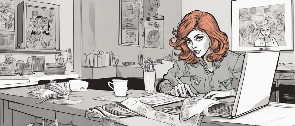 Tina Louise on a laptop as a teenager 