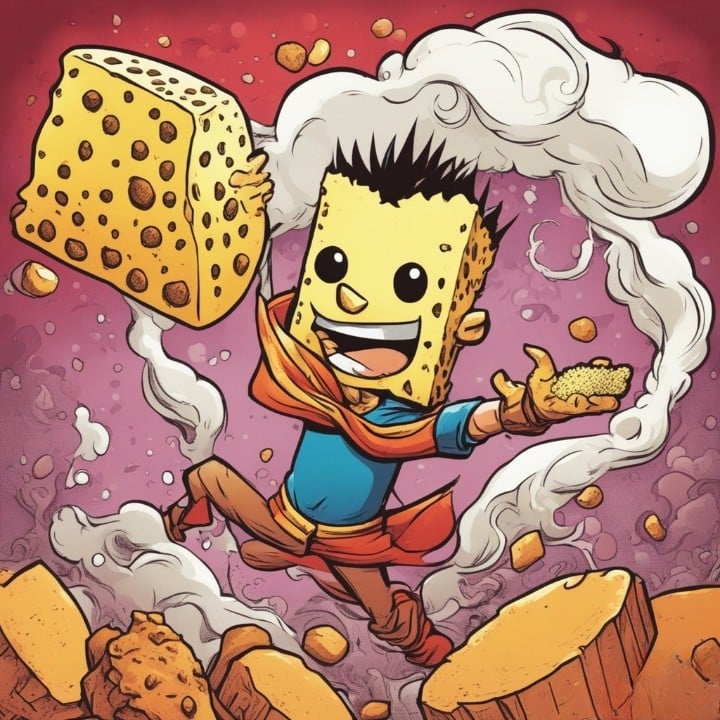 scrub daddy illustration in comic book style