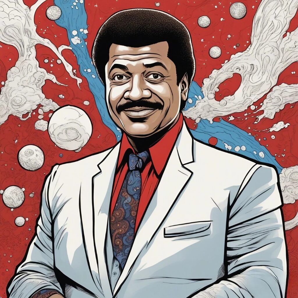 Neil deGrasse Tyson blue and red portrait