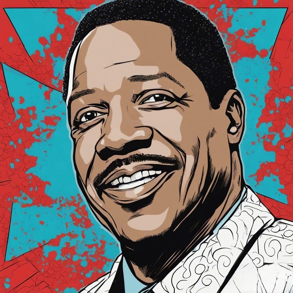 Larry Elder cyan and red portrait