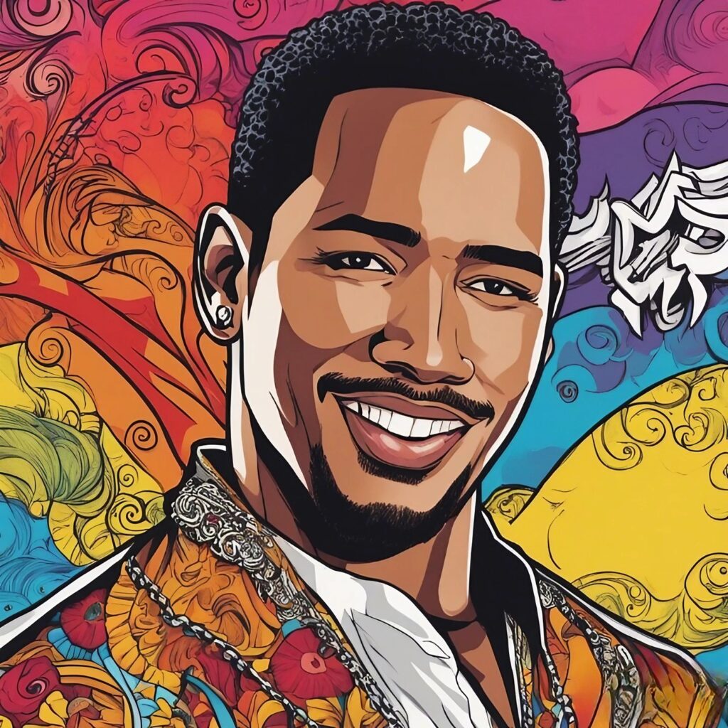 Romeo Santos colorful portrait