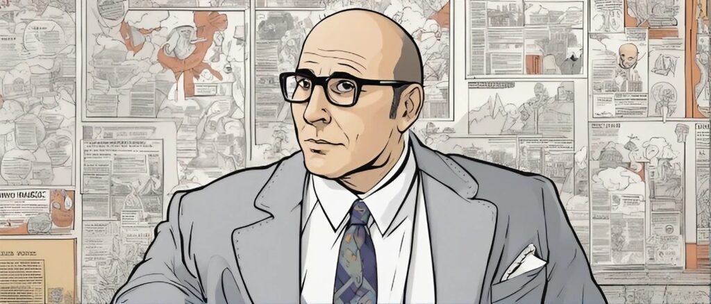 Willie Garson going through business analysis 