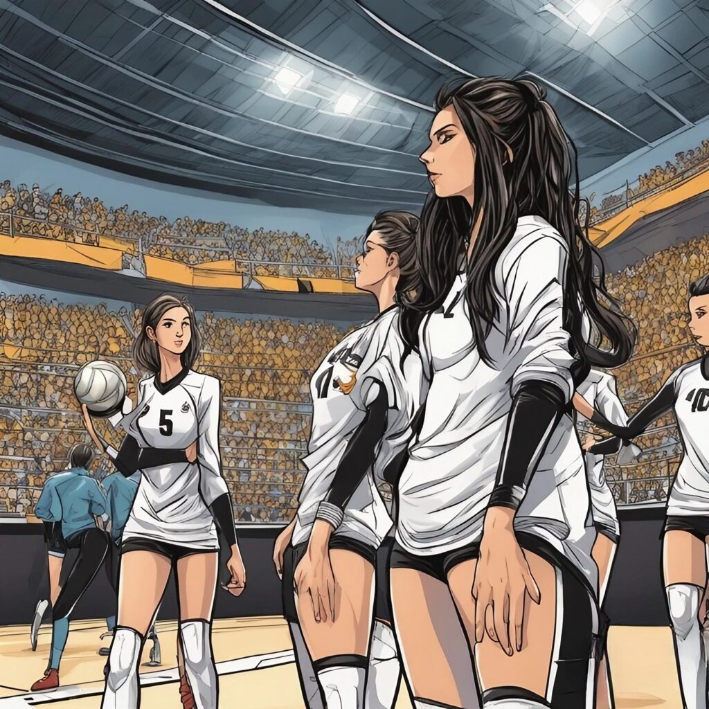 successful volleyball girl's team