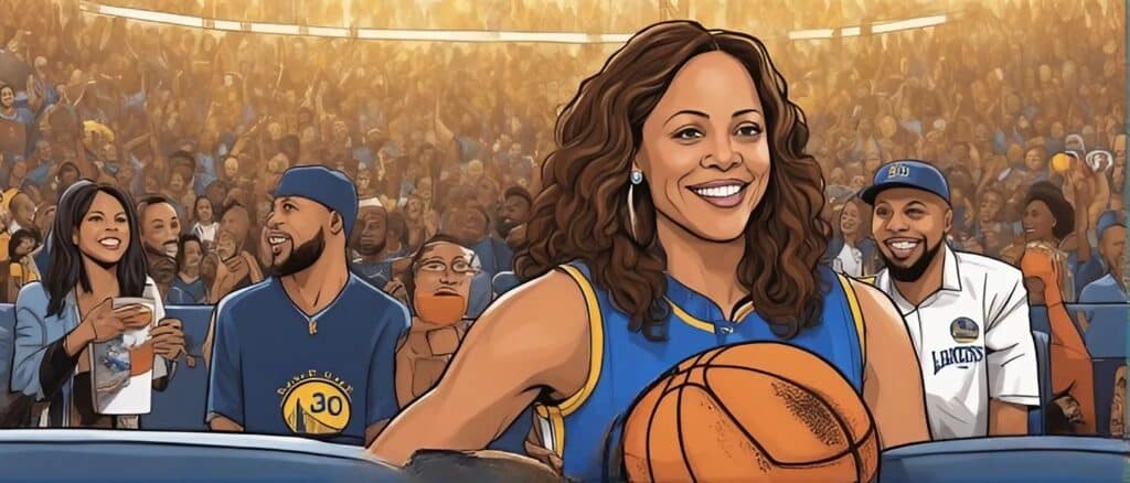 sonya curry on the nba game sidelines