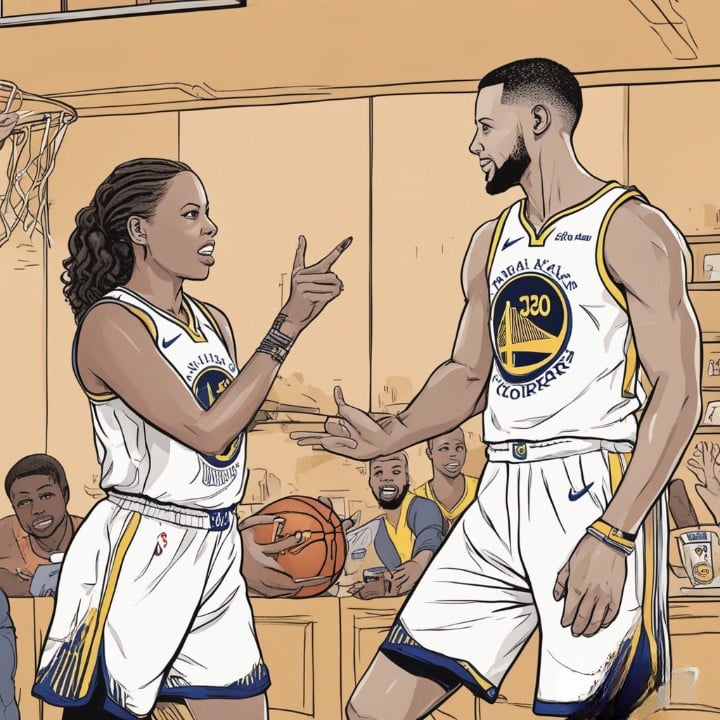 sonya and steph looking at each other having mother son moment