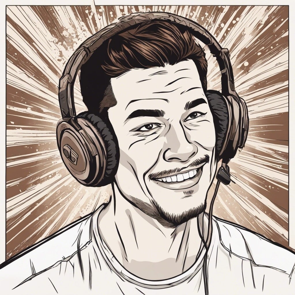 Theo Von portrait on a podcast
